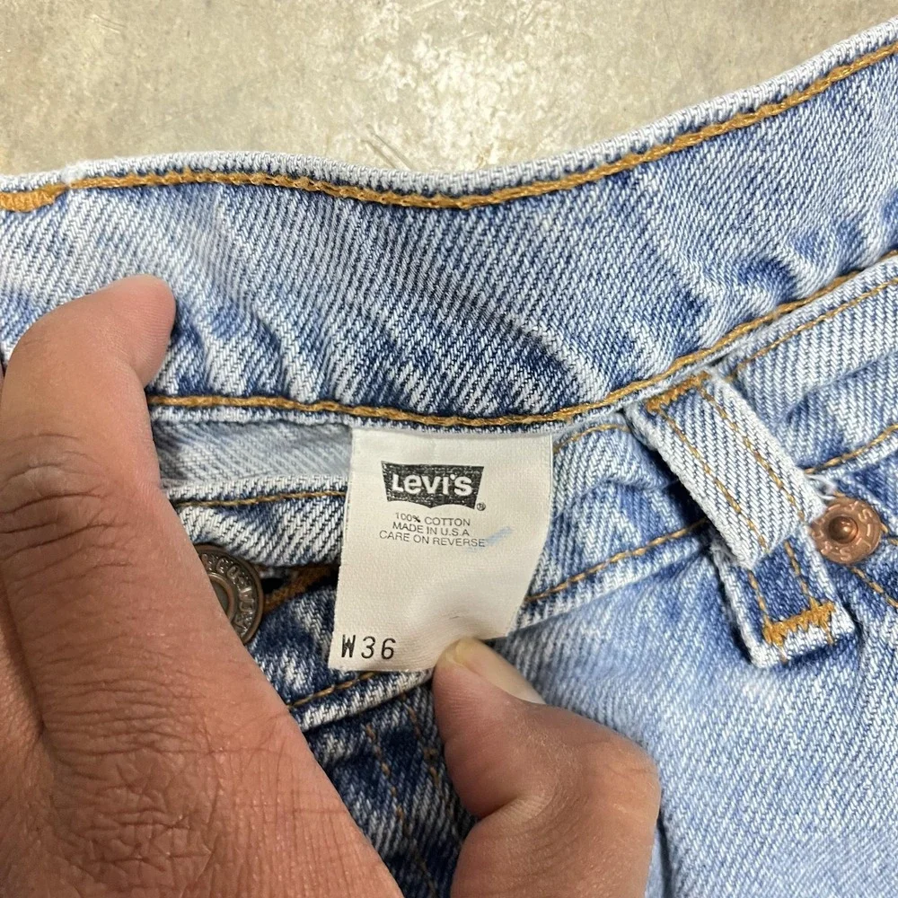Vintage Levis Shorts Orange Tab Mens 36 Light Wash 505 Denim Jorts USA 90s
